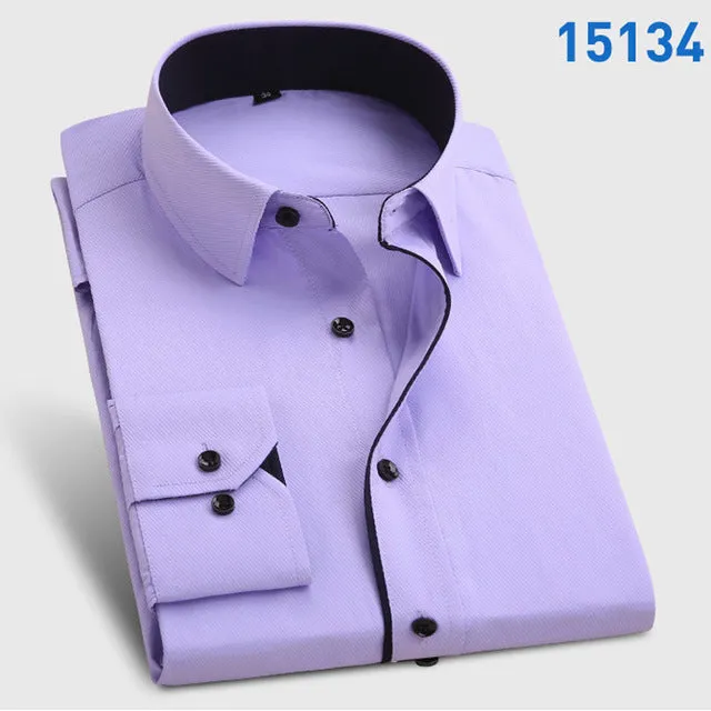 2017 Brand New Men Shirt Male Dress Shirts Men's Fashion Casual Long Sleeve Business Formal Shirt camisa social masculina