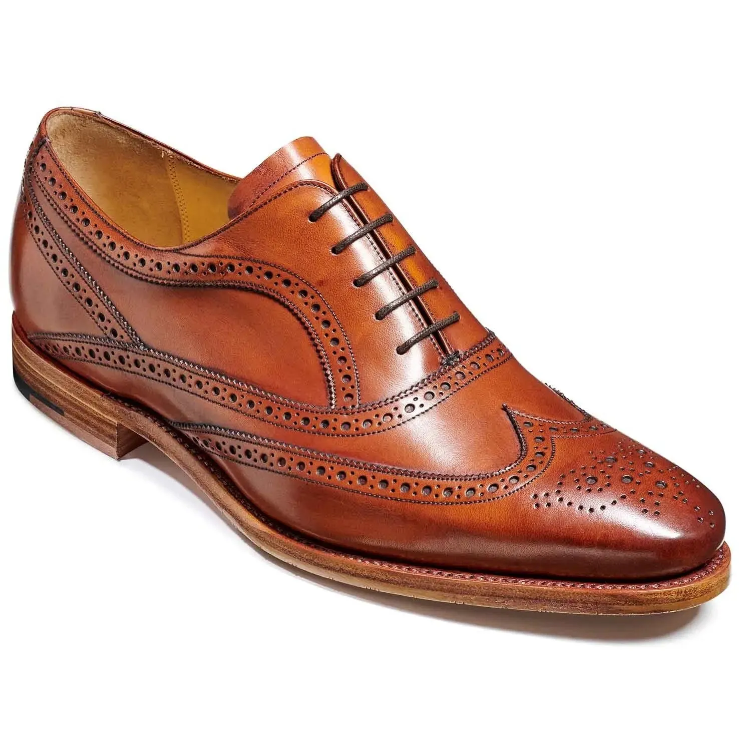 40% OFF BARKER Turing Shoes - Mens Oxford Brogue Shoes - Antique Rosewood Calf Size: UK 8.5