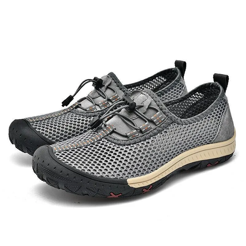 Adjustable Breathable Mesh Walking Shoes Lightweight Non-Slip