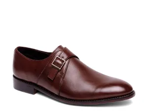 Anthony Veer Roosevelt Monk Slip-on with Strap, Dark Brown