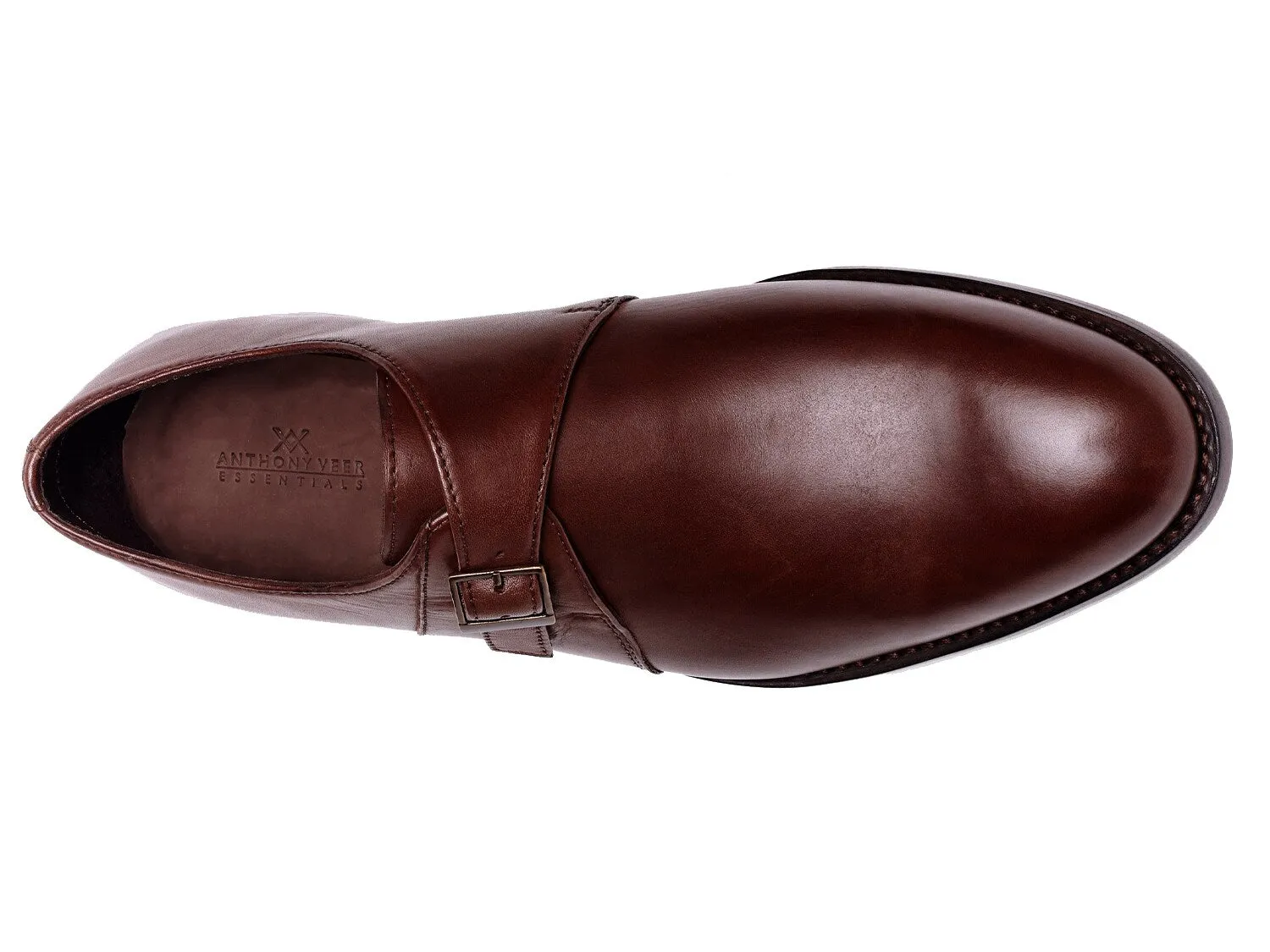 Anthony Veer Roosevelt Monk Slip-on with Strap, Dark Brown