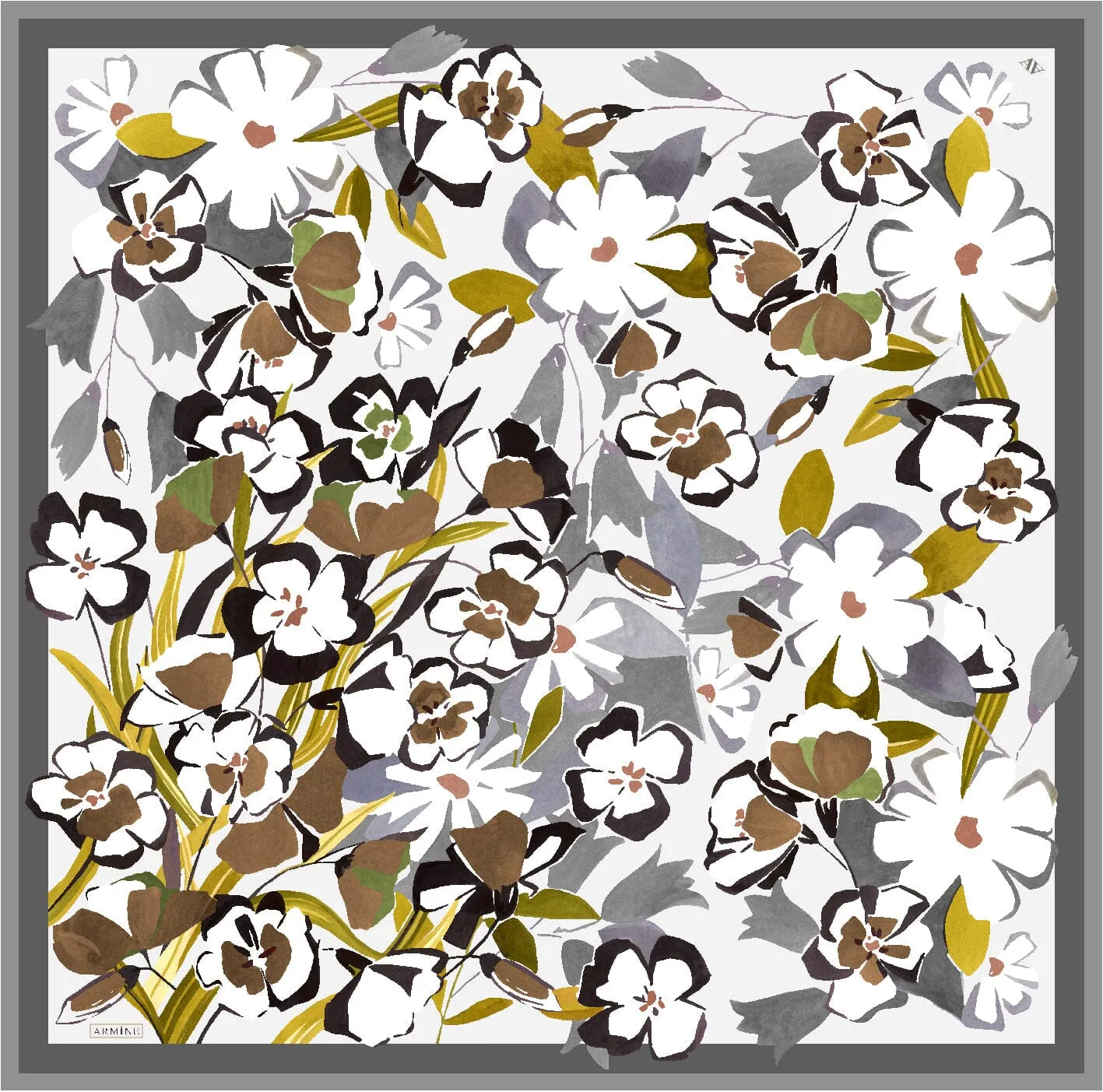 Armine Savannah Floral Silk Scarf #54