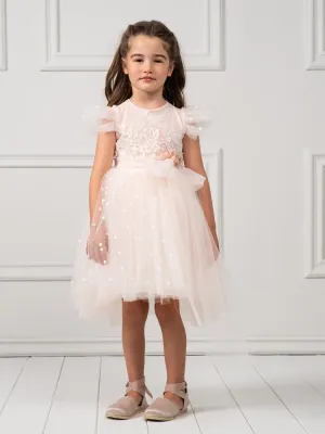 Baptism Girl's dress with lace - BRIANNA Ivory