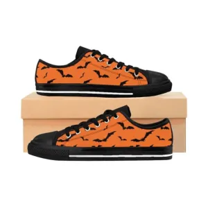 Bats Low Top Shoes Sneaker, Animal Print Canvas Shoes, Print On Canvas Shoes