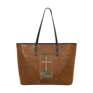 Blessed Cross Leather Handbag