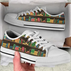 Book Shelf Color Low Top Shoes, Canvas Shoes Design, Low Top Sneaker