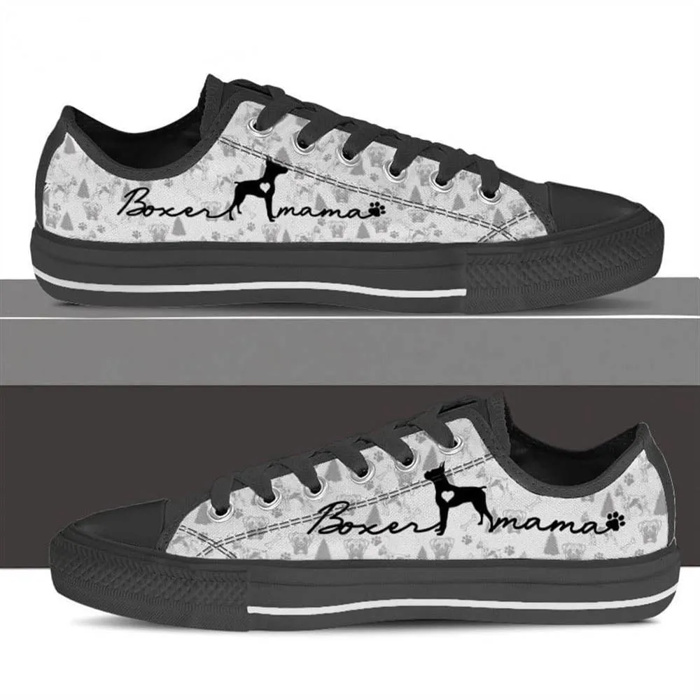 Boxer Low Top Shoes, Dog Printed Shoes, Canvas Shoes For Men, Women