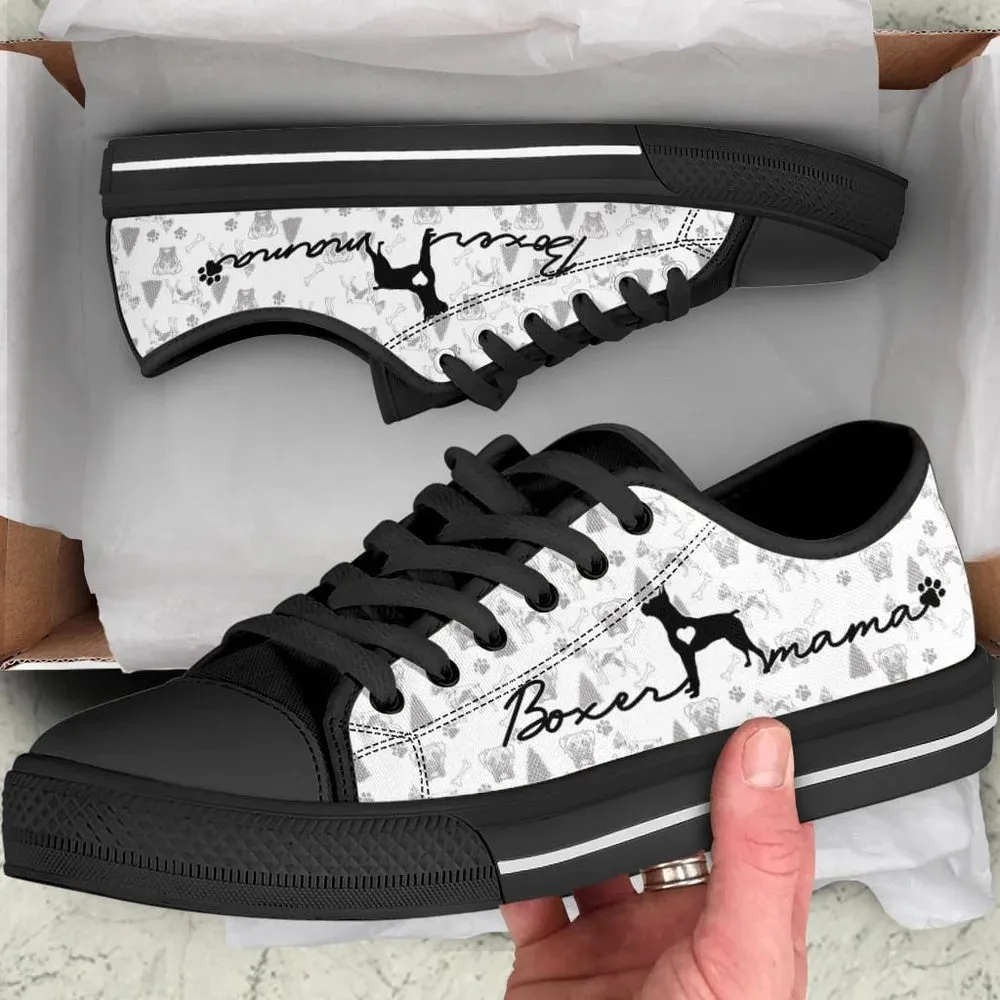 Boxer Low Top Shoes, Dog Printed Shoes, Canvas Shoes For Men, Women