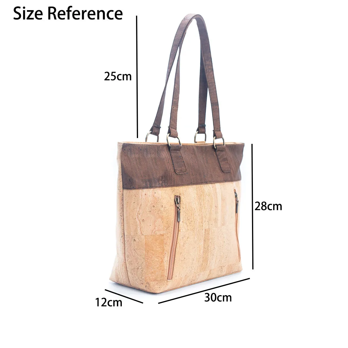 Cork with Color Charcoal style zipper women handbag BAGP-116