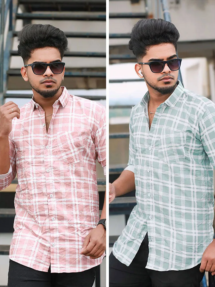 Double Delight: Buy Two Satin Cotton Casual Shirt  Combo for Just ₹444! ✨