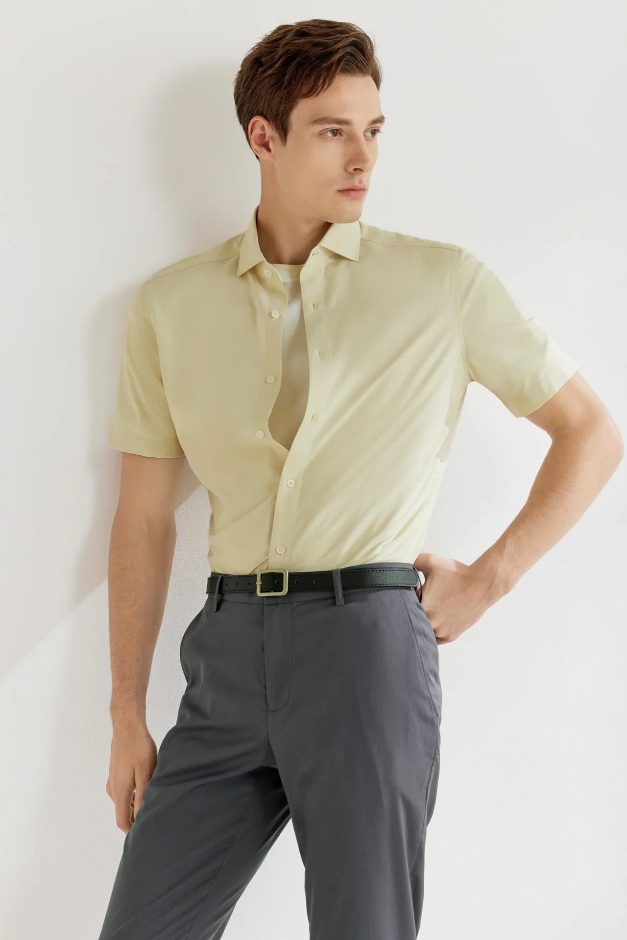 Dry Wicking & Stretch 2 Tone Shirt in Smart Fit Short Sleeve