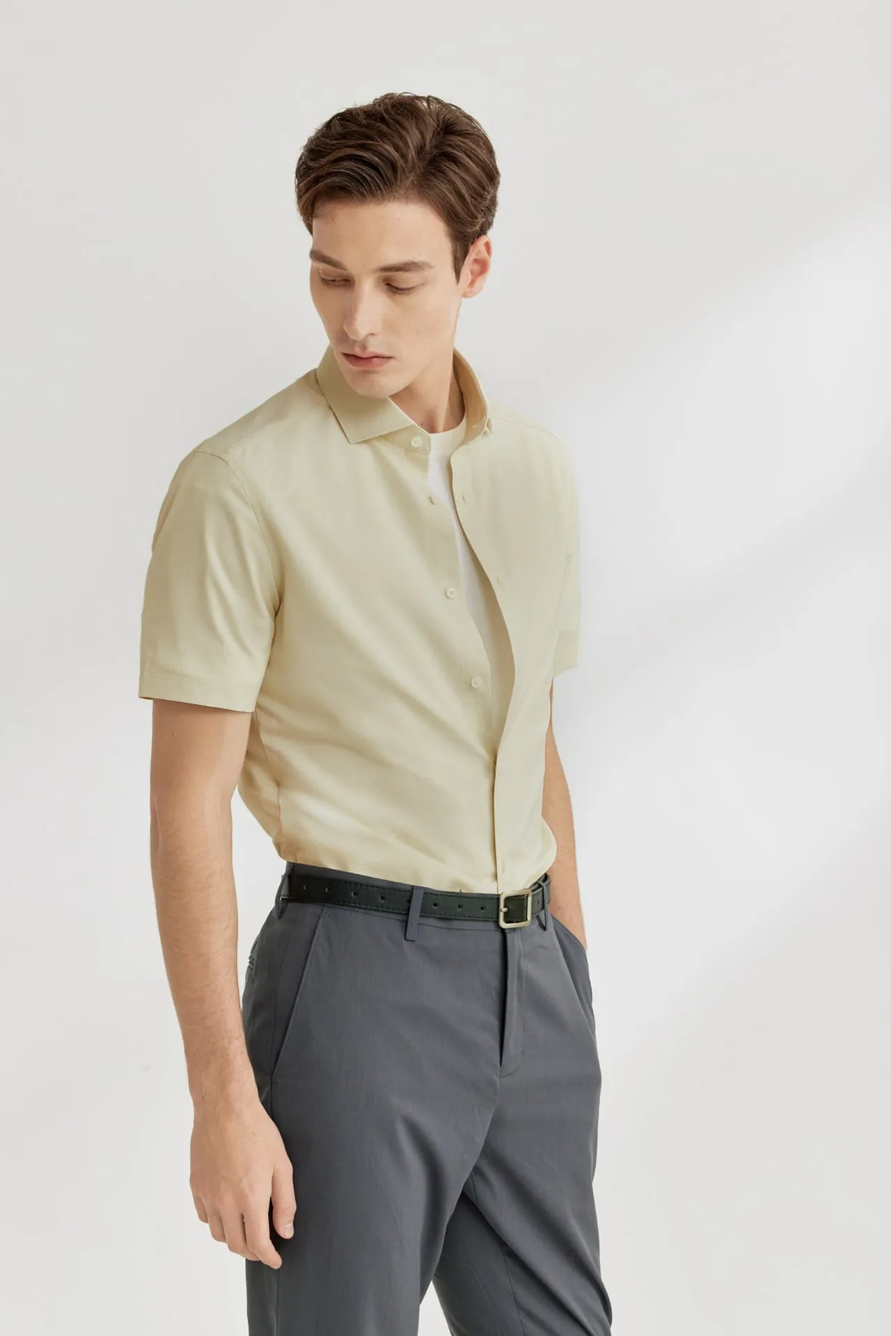 Dry Wicking & Stretch 2 Tone Shirt in Smart Fit Short Sleeve