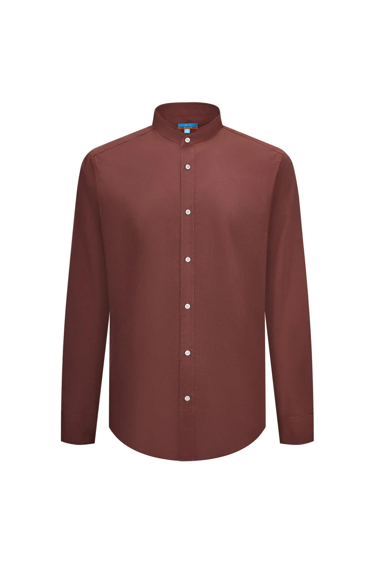 Dry Wicking Stand Collar Casual Shirt in Smart Fit Long Sleeve