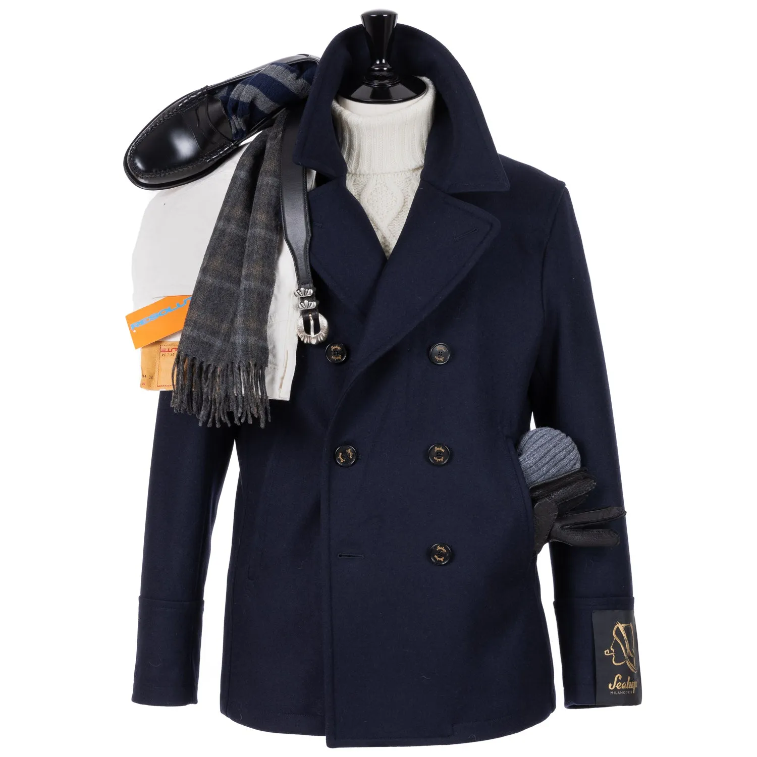 Dunkelblaue Cabanjacke "Amalfi" aus reiner Wolle - Iconic Sealup