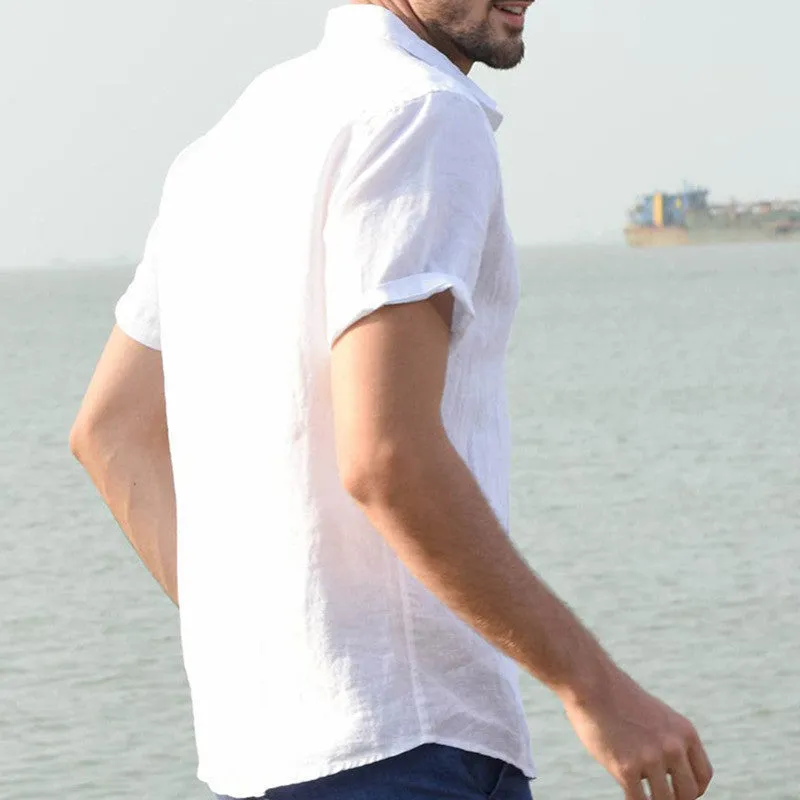 European And American Summer Short-sleeved Casual Men's Shirts