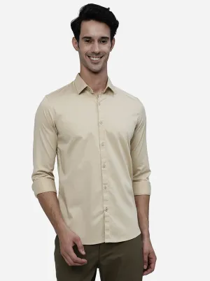 Fawn Solid Slim Fit Casual Shirt | JadeBlue