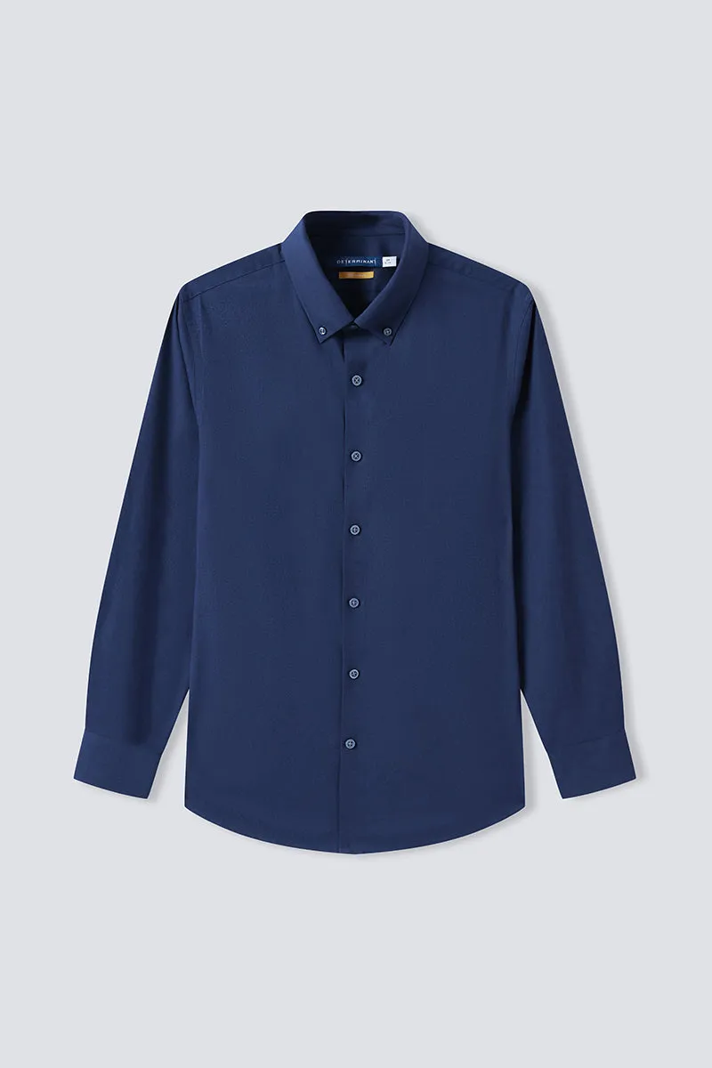 HeatGuard Flannel Button-Down Smart Shirt  | Navy NYE069