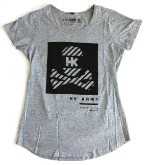 HK Army Running Cities Skull and Crossbones Women's Grey T-Shirt - Medium