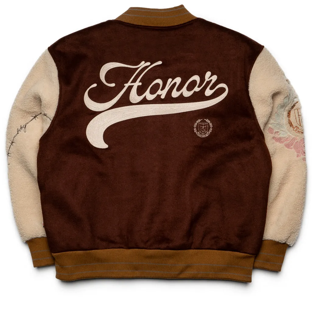 Honor The Gift Letterman Jacket - Brown