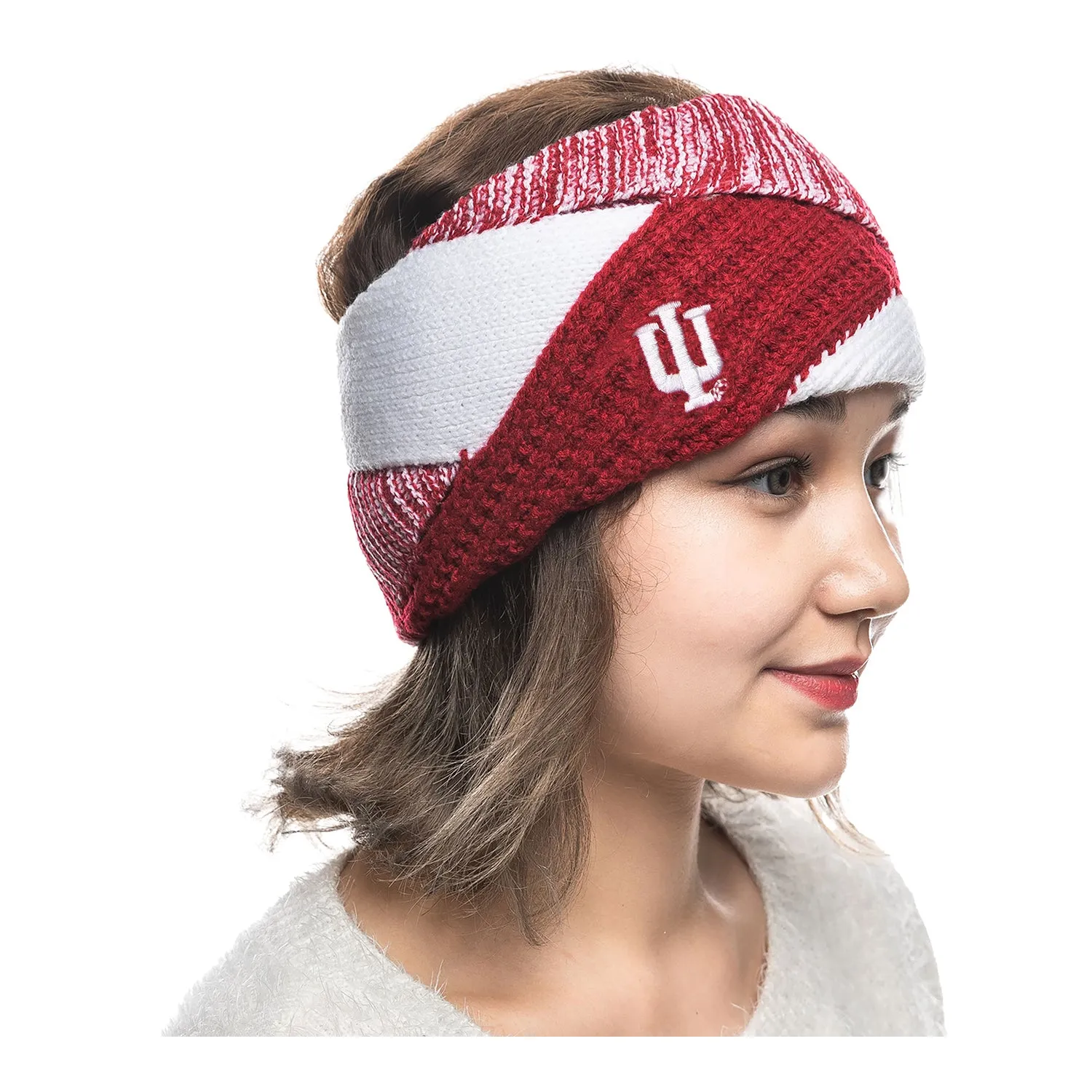 Indiana Hoosiers Cross Crimson and White Headband