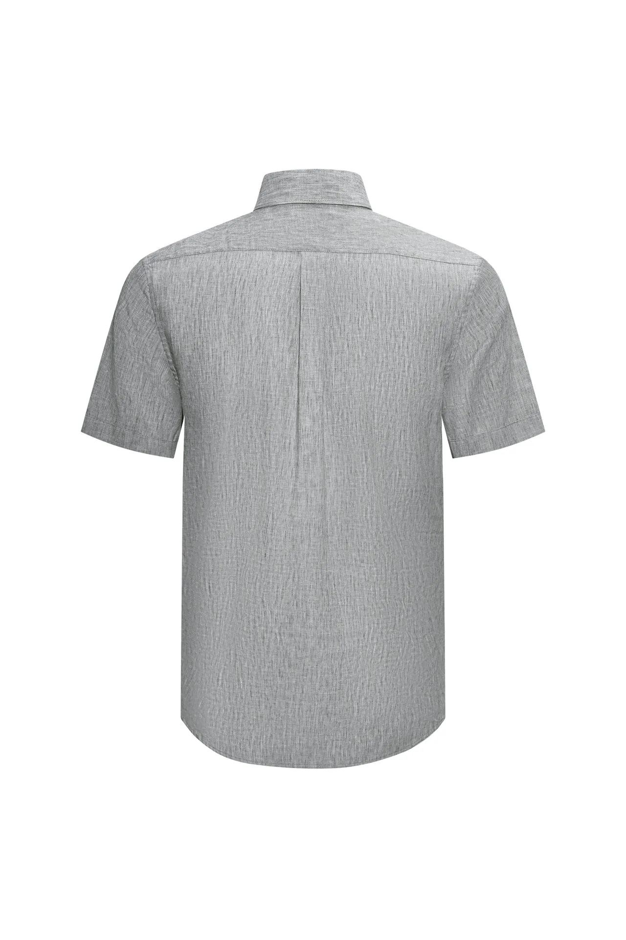 Linen Blend Casual Shirt in Smart Fit Semi-Spread Collar