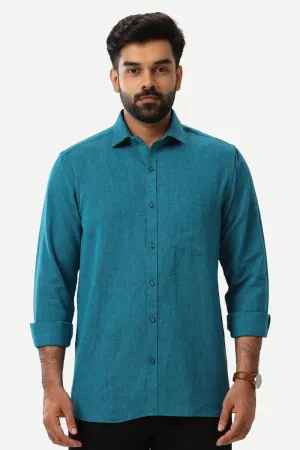 Linen Classic - Ramar Blue Formal Shirts for Mens | Uathayam