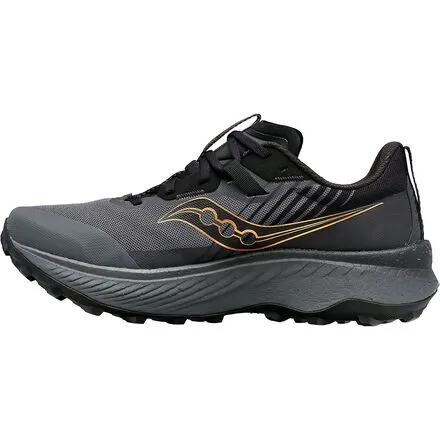 Men's Endorphin Edge Trail Running Shoe Saucony, Black/Goldstruck