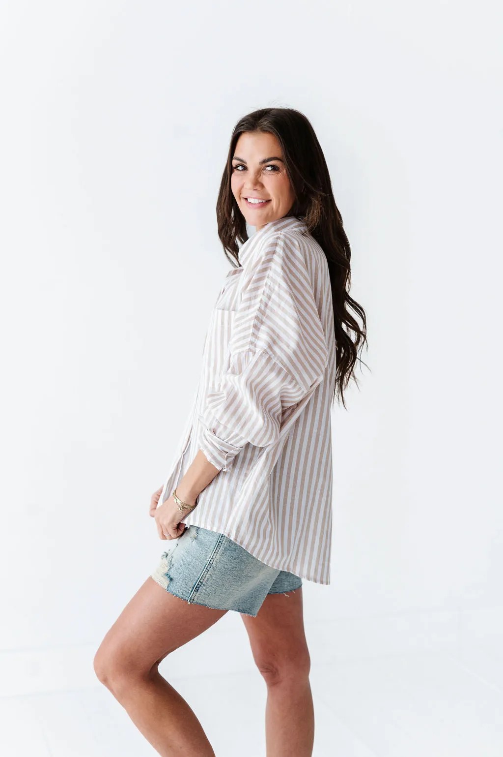 Merritt Striped Button Up