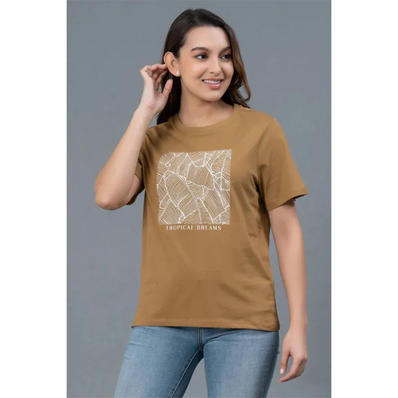 Mode by RedTape Round Neck Cotton T-Shirt for Women | Comfortable & Breathable Cotton T-Shirt