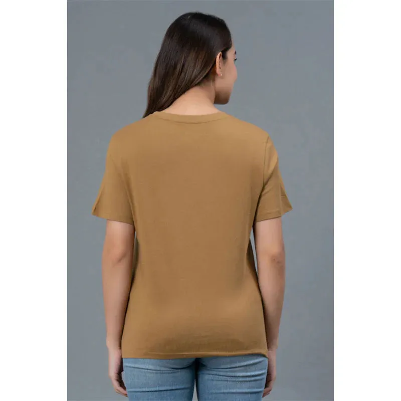 Mode by RedTape Round Neck Cotton T-Shirt for Women | Comfortable & Breathable Cotton T-Shirt