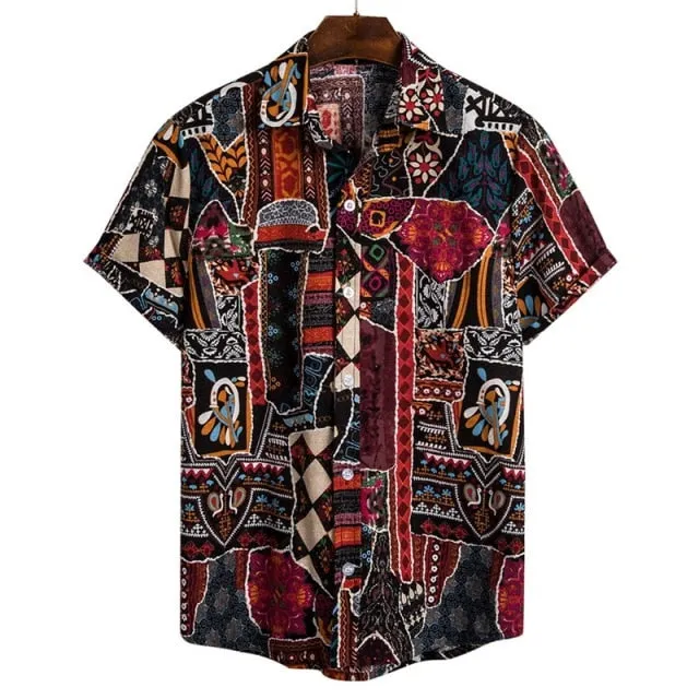 MoneRffi Kimono Style Mens Shirt Janpanese Style Print Loose Harajuku Shirts Women Men Couple Kimonos Yukata Tops Summer