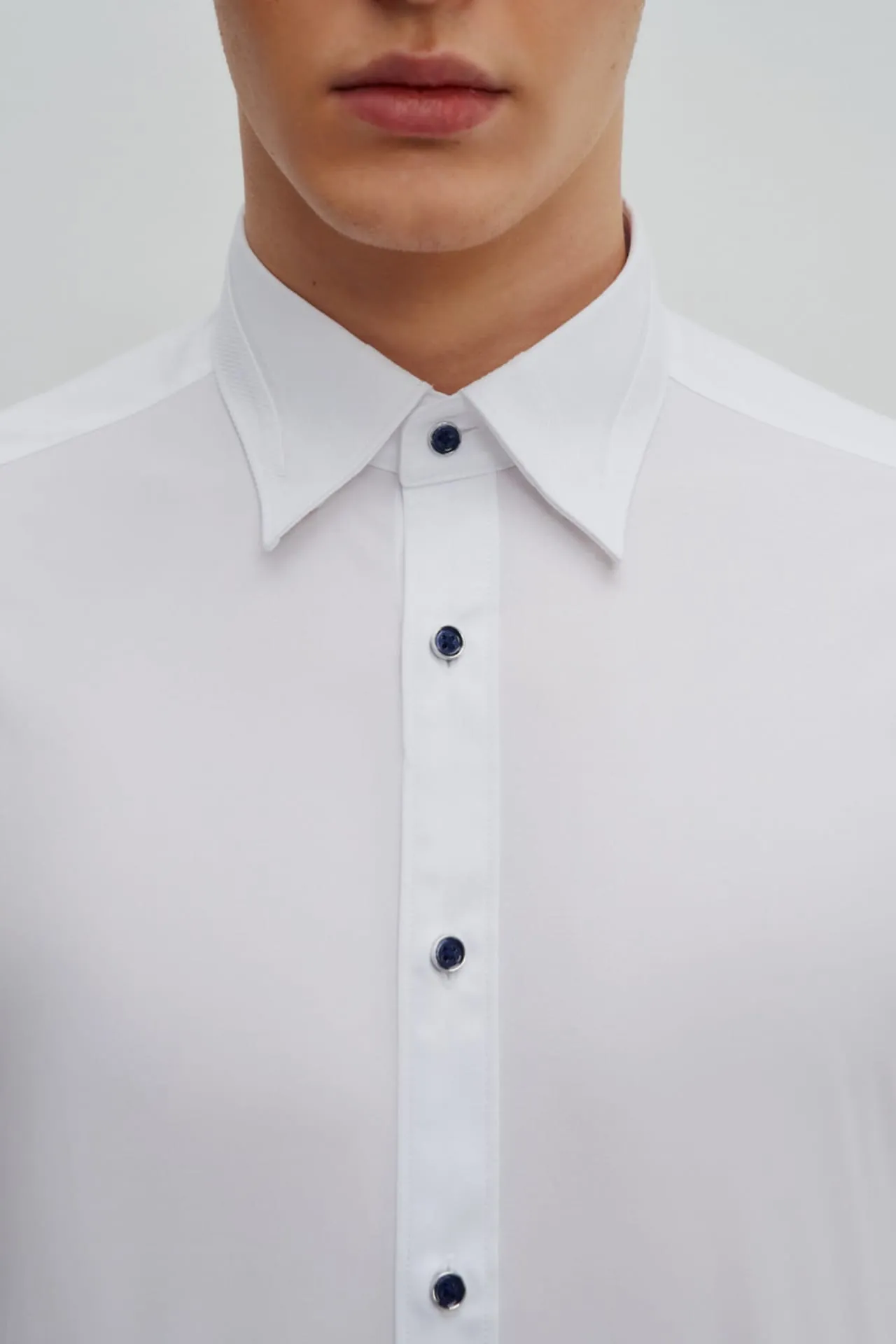 Non-Iron Easy Care Smart Fit Poplin Shirt Design Detail Collar