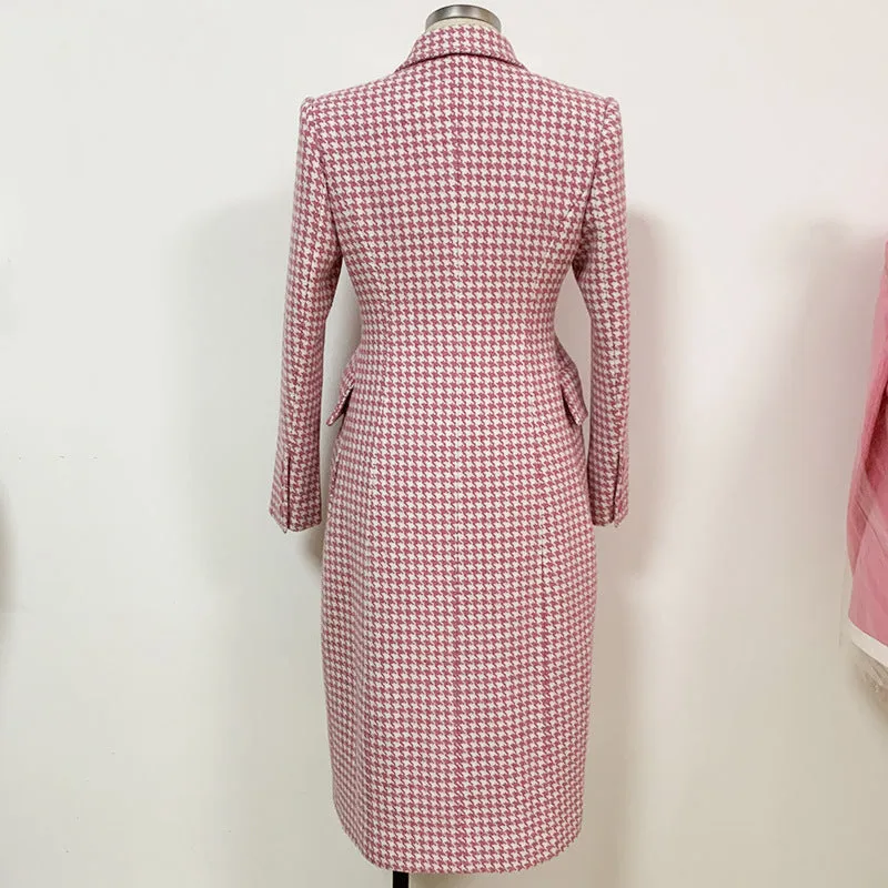 Pre Order:  Houndstooth Peak Lapel Coat - @theestylishp