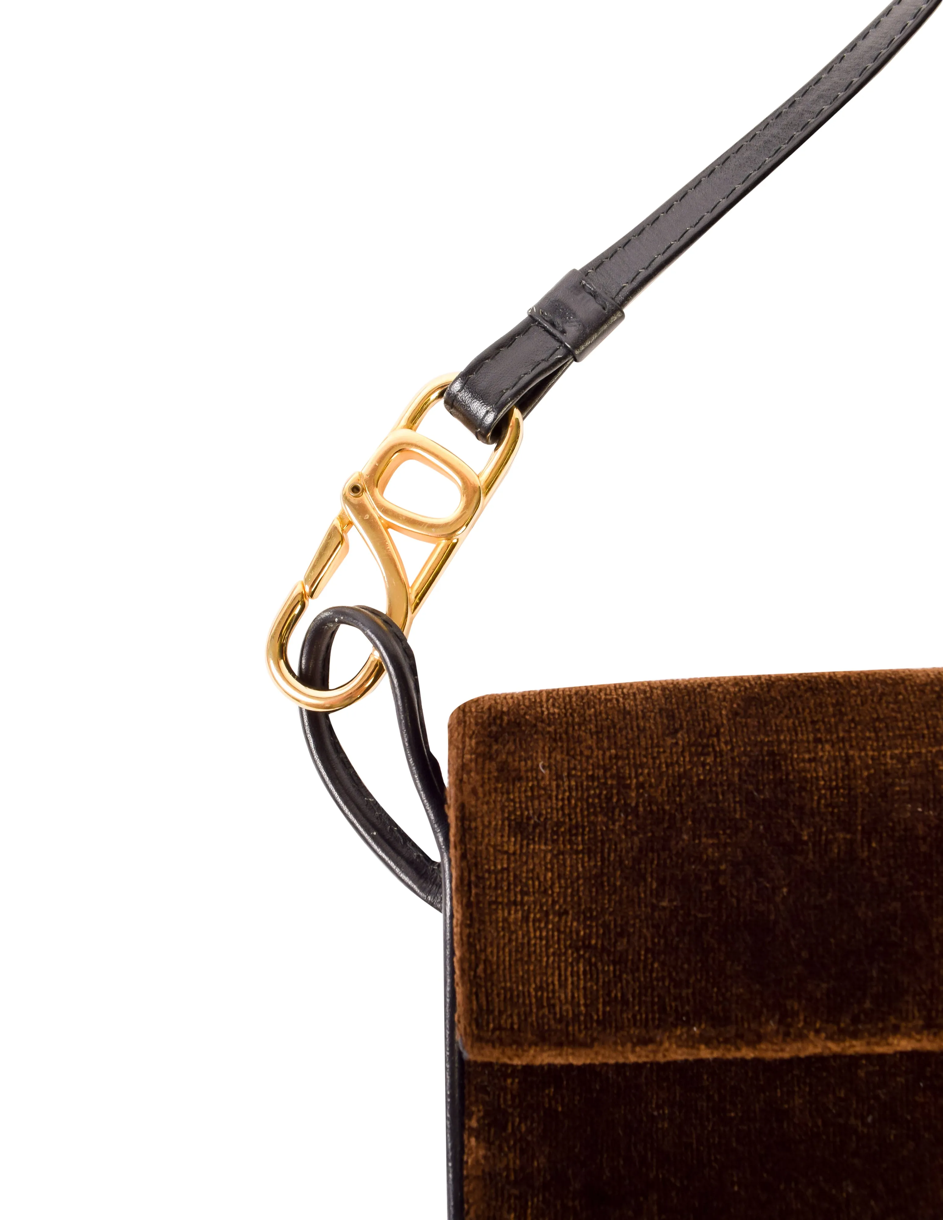 Roberta di Camerino Vintage Black and Brown Trompe L'oeil Velvet Crossbody Bag