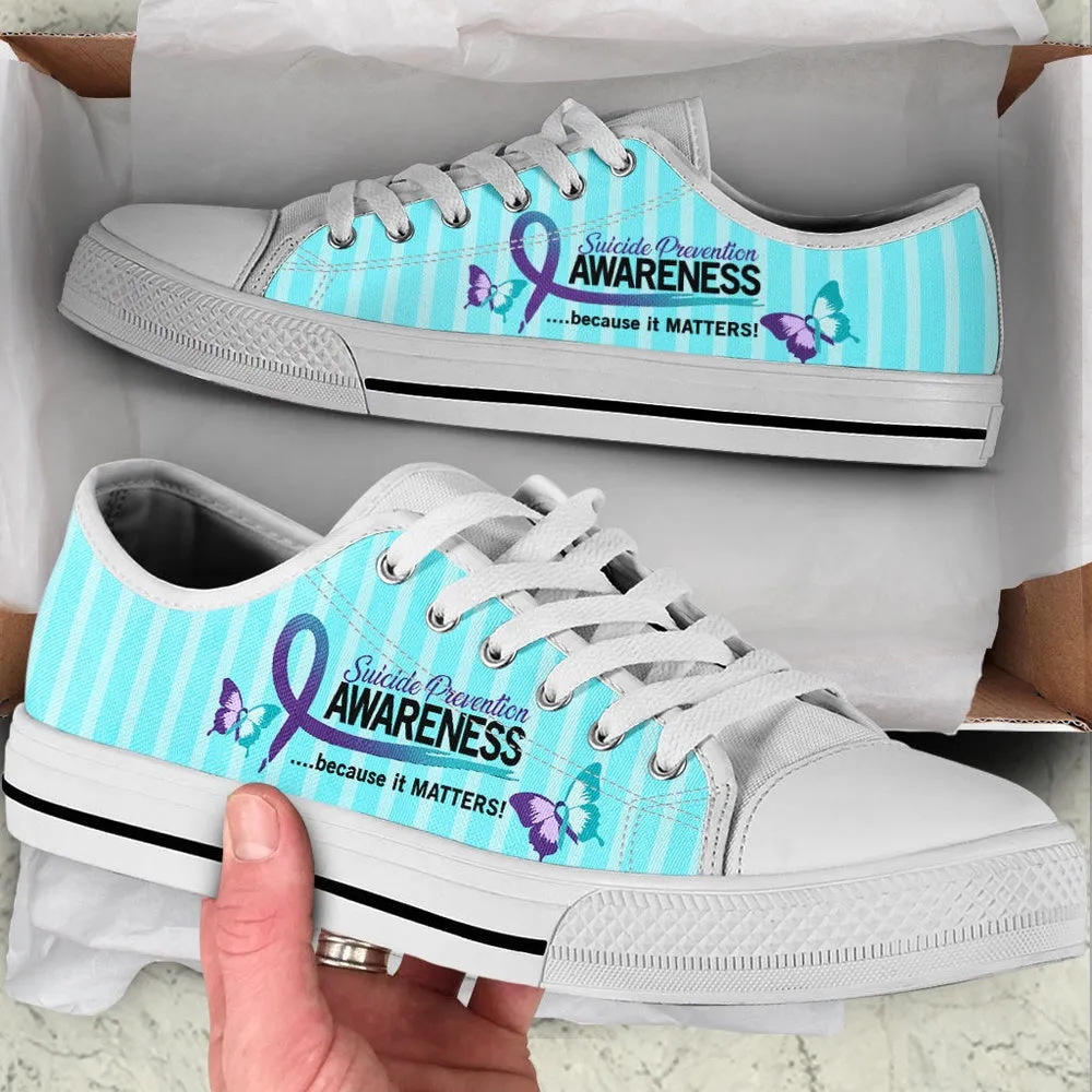 Suicide Prevention Shoes Because It Matters Low Top Shoes , Low Top Sneaker, Low Top Canvas Shoes