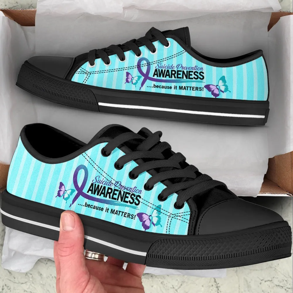 Suicide Prevention Shoes Because It Matters Low Top Shoes , Low Top Sneaker, Low Top Canvas Shoes