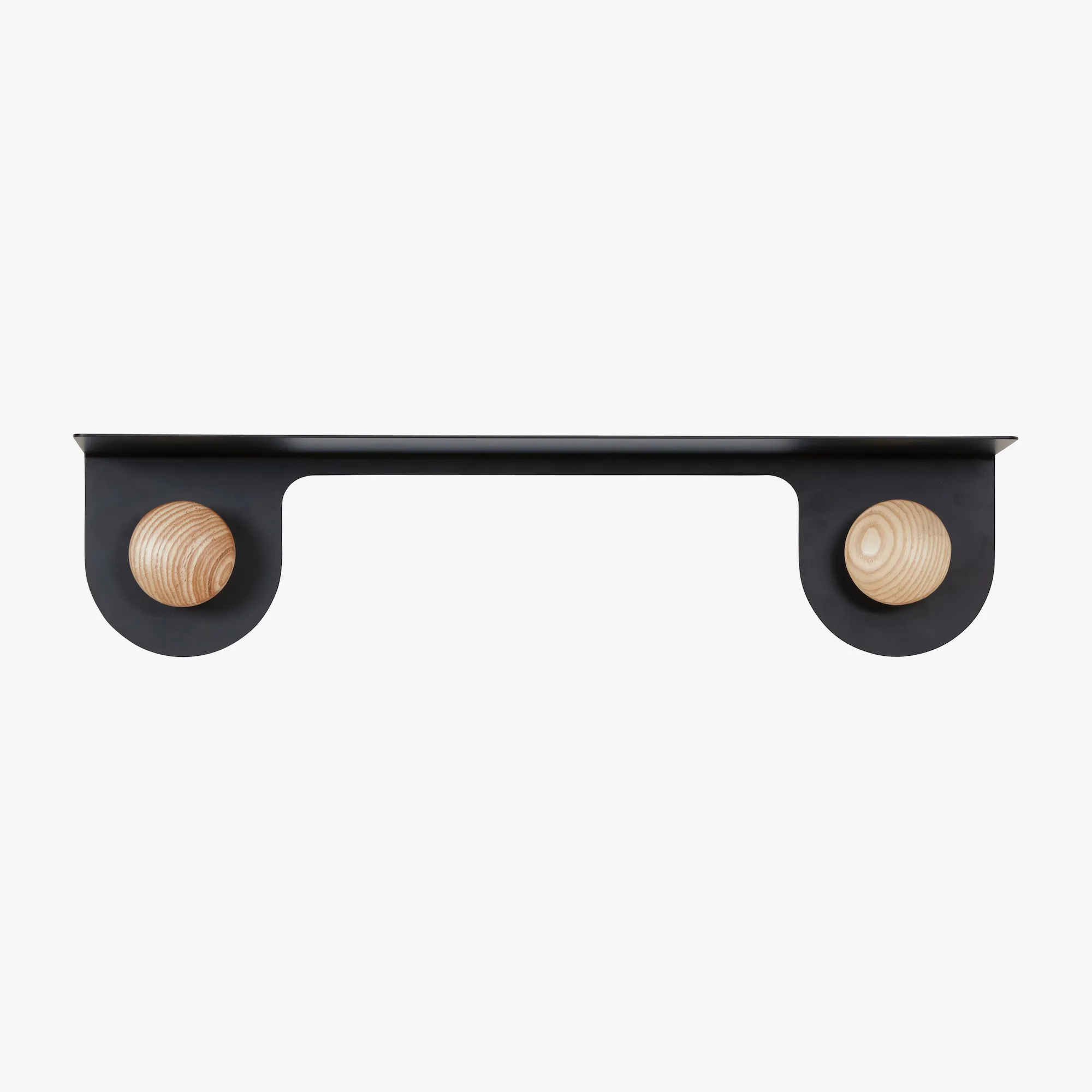 Wall Shelf with Double Dots Hooks (Black)
