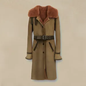 Women Sheepskin Coat In Nubuck Leather