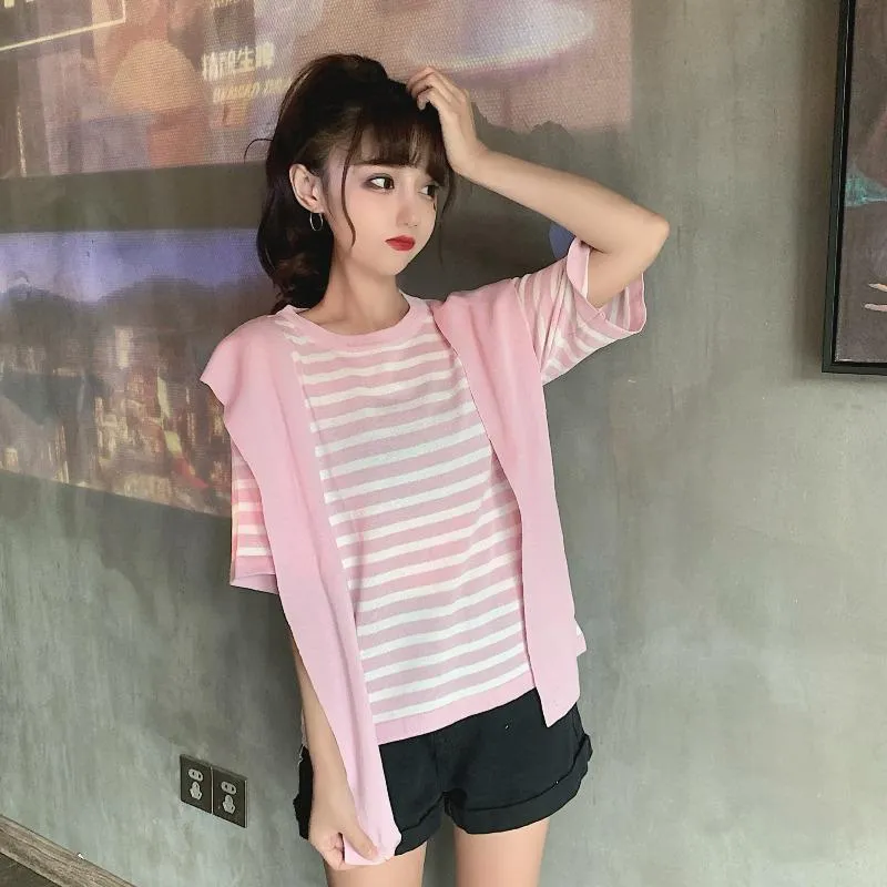 Women's Casual Kintted Striped Shirts With Shawl